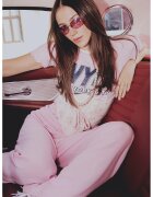 KOTON Pantaloni cu croiala ampla si talie inalta - Roz pastel