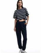 KOTON Pantaloni de trenimg cu talie striata - Negru stins