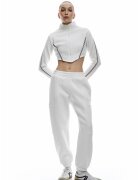 KOTON Pantaloni relaxed fit de trening - Alb fildes