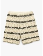 KOTON Pantaloni scurti cu model in dungi - Alb fildes/Negru