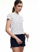 KOTON Pantaloni scurti de pijama din bumbac cu snur de ajustare - Bleumarin