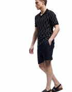KOTON Pantaloni scurti din bumbac si in cu model uni - Negru