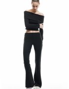 KOTON Pantaloni slim fit cu talie medie - Negru
