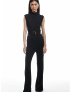 KOTON Pantaloni striati cu croiala bootcut si talie inalta - Negru