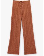 KOTON Pantaloni texturati cu snur - Maro scortisoara