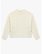 KOTON Pulover crop cu decolteu la baza gatului - Crem
