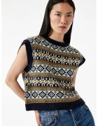 KOTON Pulover crop cu model grafic - Multicolor
