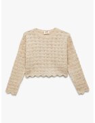 KOTON Pulover crop cu terminatii valurite - Crem
