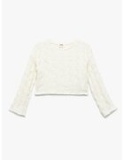 KOTON Pulover crop din tricot - Alb fildes