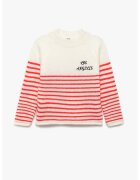 KOTON Pulover cu dungi si maneci raglan - Alb fildes/Coral