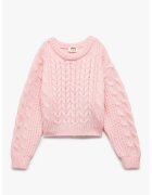KOTON Pulover cu model torsade - Roz pastel