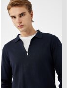 KOTON Pulover polo uni cu fermoar - Bleumarin
