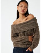 KOTON Pulover regular-fit cu decolteu pe umeri - Maro