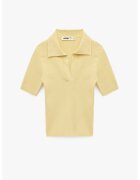KOTON Pulover slim fit tricotat cu maneci medii - Galben deschis