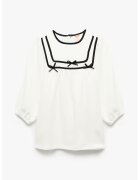KOTON Rochie din bumbac cu maneci lungi - Alb/Negru