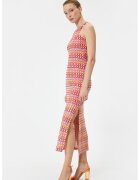 KOTON Rochie dreapta cu model - Rosu/Portocaliu/Roz