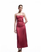 KOTON Rochie maxi cu slit lateral - Rosu inchis
