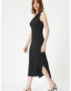 KOTON Rochie midi cu decolteu asimetric - Negru