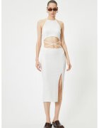 KOTON Rochie midi cu slit lateral - Alb murdar