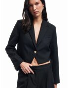 KOTON Sacou crop cu un nasture - Negru