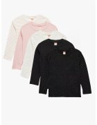 KOTON Set de bluza cu decolteu la baza gatului - 5 piese - Negru/Bej/Roz