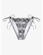 KOTON Slip cu model piele de reptila - Negru stins/Alb optic