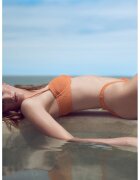 KOTON Sutien cu burete si aspect striat - Galben mustar