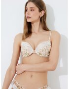 KOTON Sutien cu sustinere metalica - burete si imprimeu floral - Roz prafuit/Crem