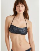 KOTON Sutien de baie cu animal print - Negru/Albastru prafuit