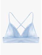 KOTON Sutien de baie cu cupe triunghiulare si aspect satinat - Albastru pastel