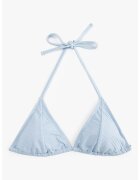 KOTON Sutien halter de baie cu cupe triunghiulare - Albastru pal