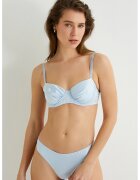 KOTON Sutien uni cu fronseuri - Albastru deschis