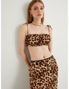 KOTON Top crop cu animal print - Maro