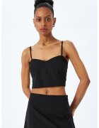 KOTON Top crop cu bretele subtiri - Negru
