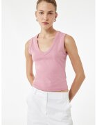 KOTON Top crop cu decolteu in V - Roz deschis