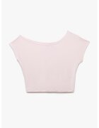 KOTON Top crop cu decolteu pe un umar - Roz pal