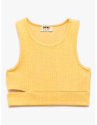 KOTON Top crop cu decupaj - Galben sofran