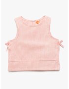 KOTON Top crop cu dungi - Alb/Roz prafuit