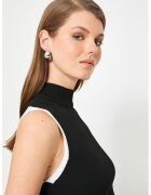 KOTON Top crop cu guler inalt - Negru