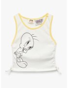 KOTON Top crop cu imprimeu desene animate - Galben/Negru stins/Alb murdar