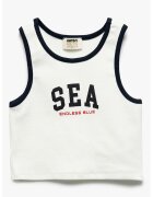 KOTON Top crop cu imprimeu text - Alb/Negru
