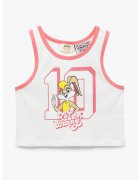KOTON Top crop cu model grafic - Alb/Roz zmeuriu