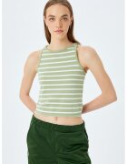 KOTON Top crop cu model in dungi - Alb/Verde