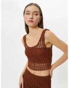 KOTON Top crop din amestec de bumbac - Maro