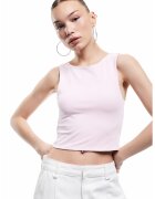 KOTON Top crop din amestec de bumbac - Roz pastel