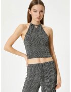 KOTON Top crop halter - Alb/Negru