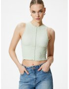 KOTON Top crop texturat - Verde pal