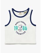 KOTON Top cu model text - Alb/Albastru inchis/Turcoaz