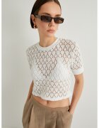 KOTON Tricou crop crosetat - Alb