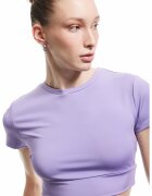KOTON Tricou crop cu decolteu la baza gatului - Lila